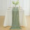 Cheesecloth Gauze Boho Rustic Table Runner - 35x120 Inch Long for Wedding(Sage Green)120"L x 35"W